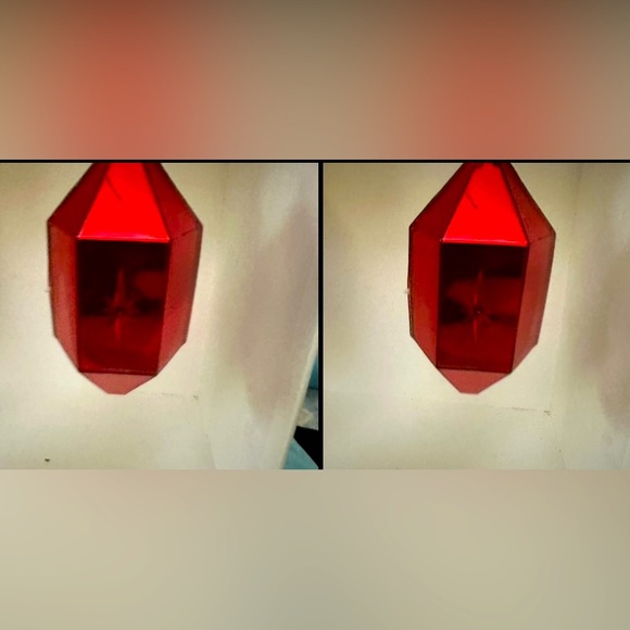 Vintage 1960’s Jewel Brite HEXAGON DIORAMA ORNAMENTS Reflective Glitter Set of 2 - Picture 4 of 4